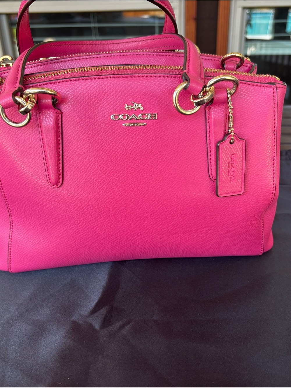 Coach Mini Brooke Carryall Pink Pebbled Leather Crossbody Satchel F57521